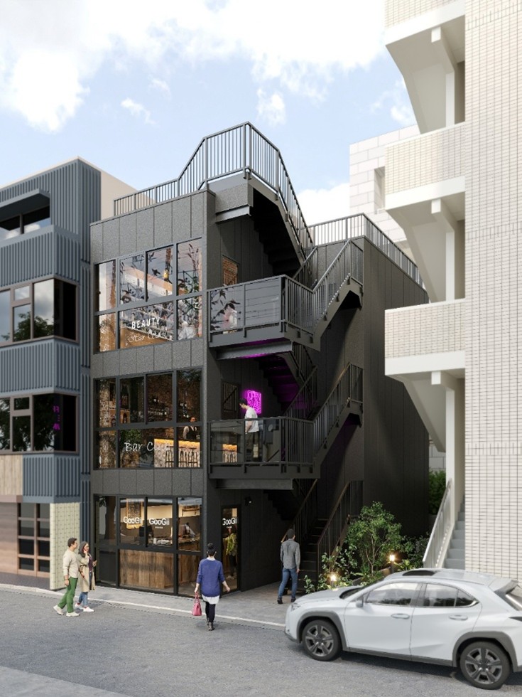 南浦和駅から徒歩2分の場所に完成した商業ビル『フィル・パーク南浦和』の外観イメージ（昼）